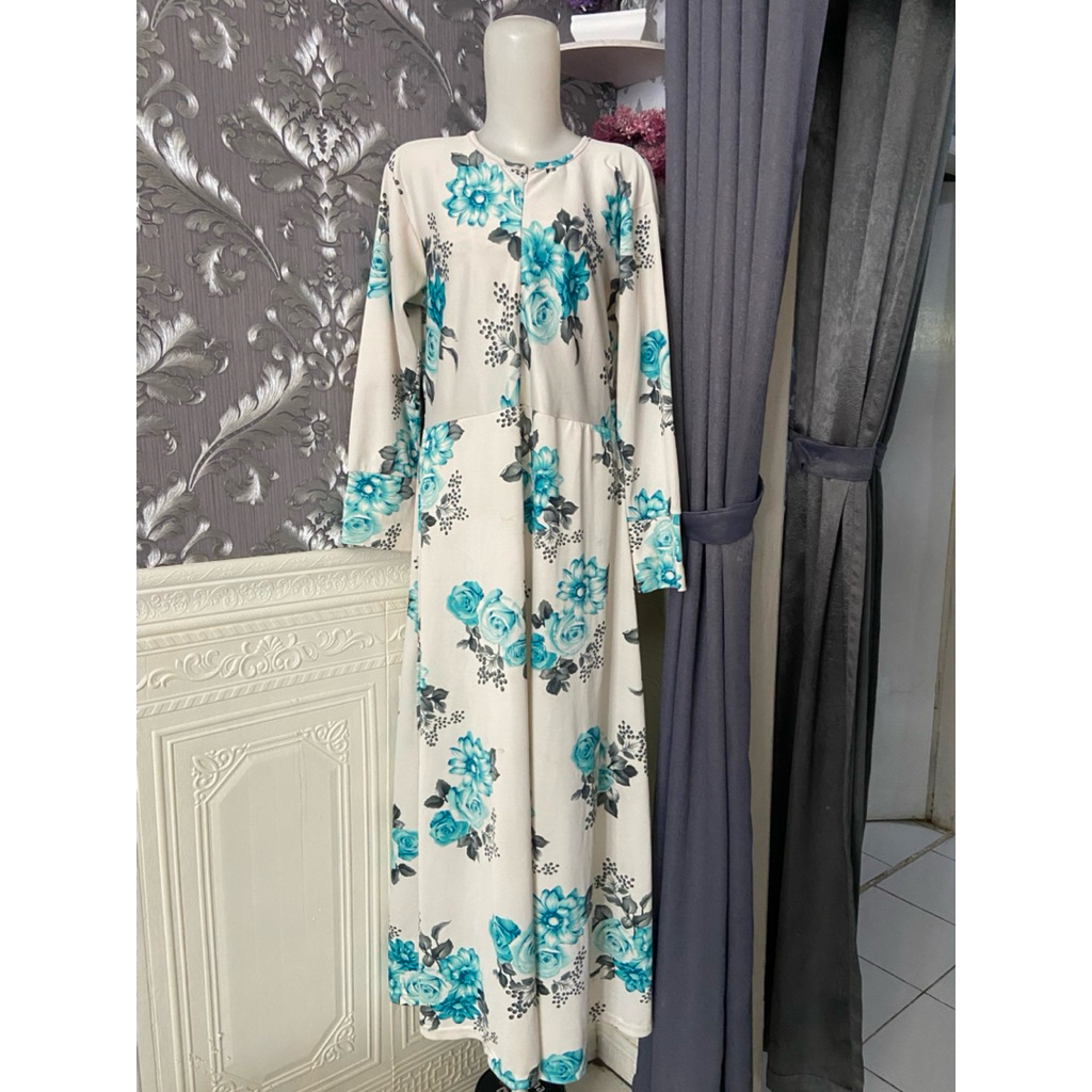 Prelove Gamis Jersey Putih Cantik