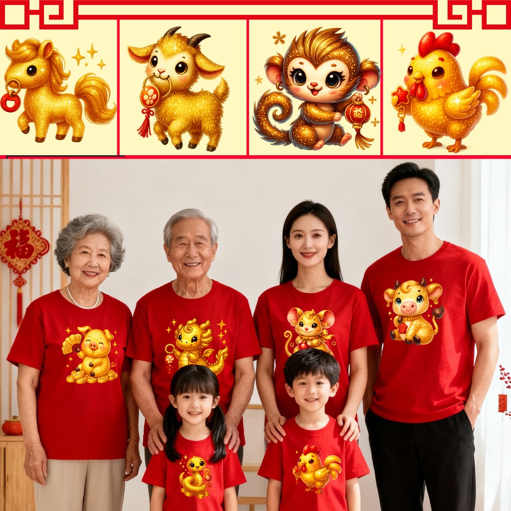HOONEYBEE - KAOS SHIO KAOS 12 SHIO GOLD KAOS IMLEK CHINESE NEW YEAR TSHIRT