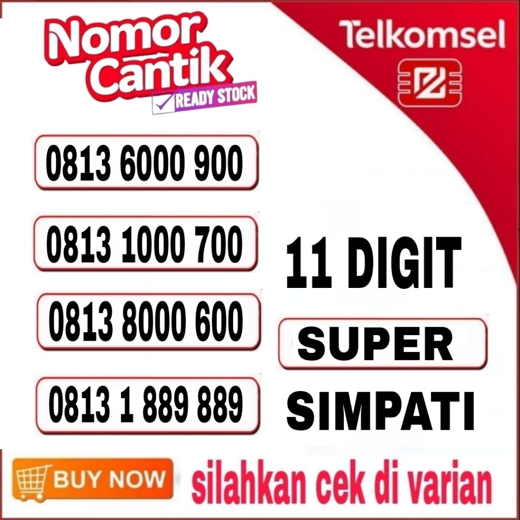 nomor cantik kartu perdana simpati 11 digit  0813 2121211