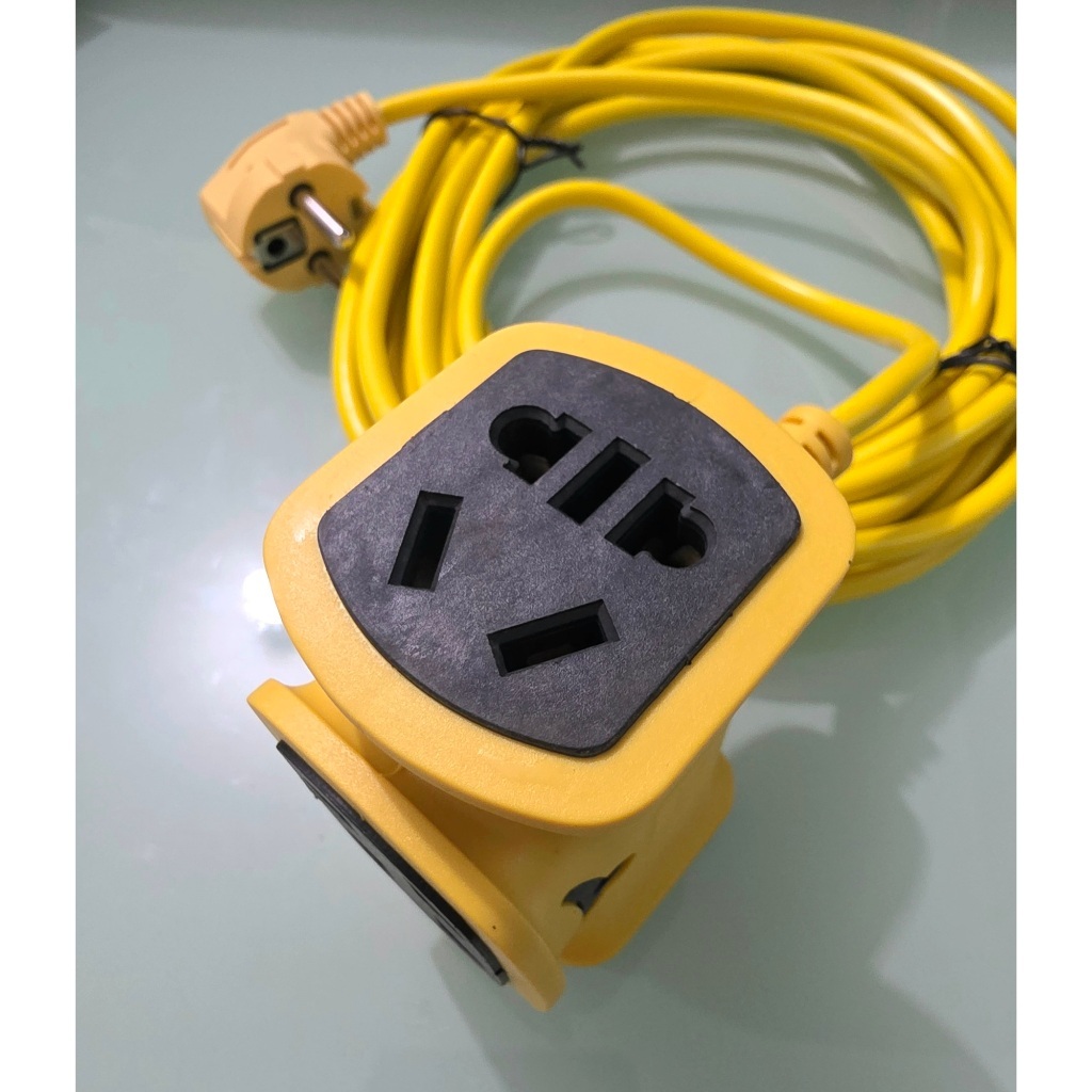 Sambungan Kabel 4 Lubang 5m 10m Long Extension Cord Cable Steker Colokan