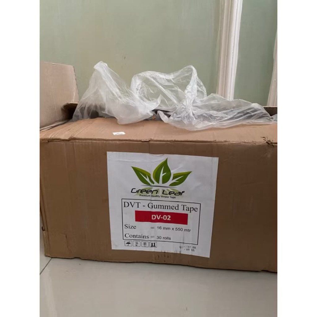 gummed tape greenleaf (1 karton 30pcs)lem triplek lem veneer ori