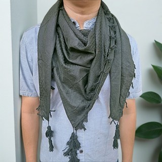 Sorban Hijab Wanita Arab Yaman Turki Tactical Rumbai Ronce Habib Hitam Putih