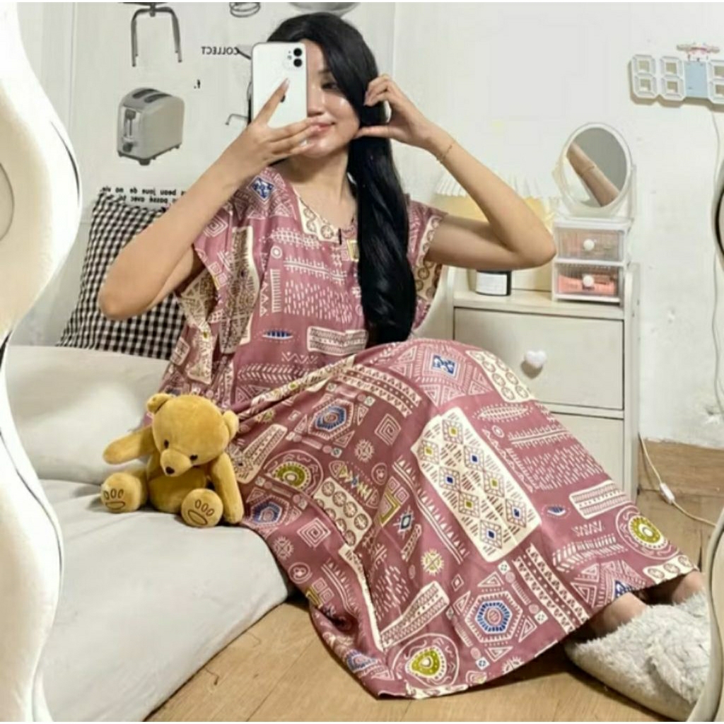 daster wanita remaja .daster wanita jumbo. daster kekinian  daster lengan pendek motif random