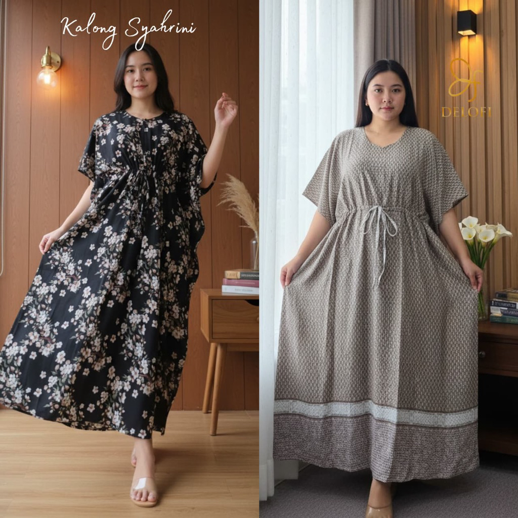 DELOFI Homewear Daster Kalong Syahrini Jumbo Maxi Dress Busui Premium Rayon Viscose