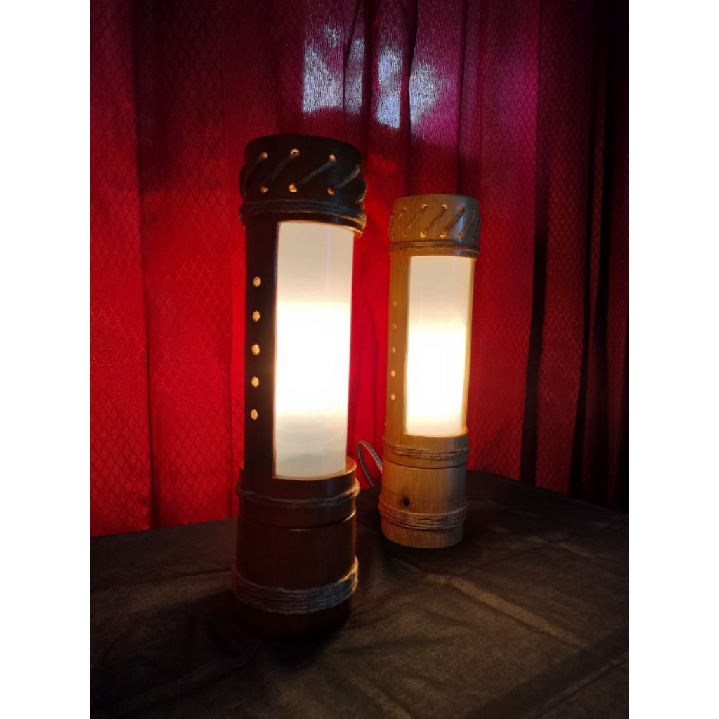 Lampu tidur aesthetic lampu taman lampu hias bahan bambu alami