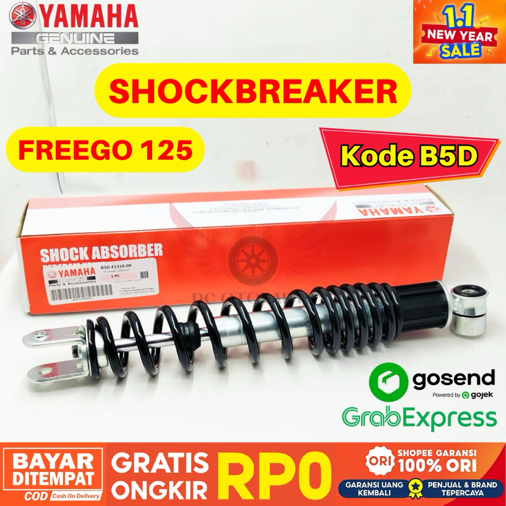 B5D SHOCKBREAKER FREEGO 125 ORIGINAL YAMAHA GENUINE PARTS, SHOCKBREAKER ORIGINAL YAMAHA FREEGO, SHOC