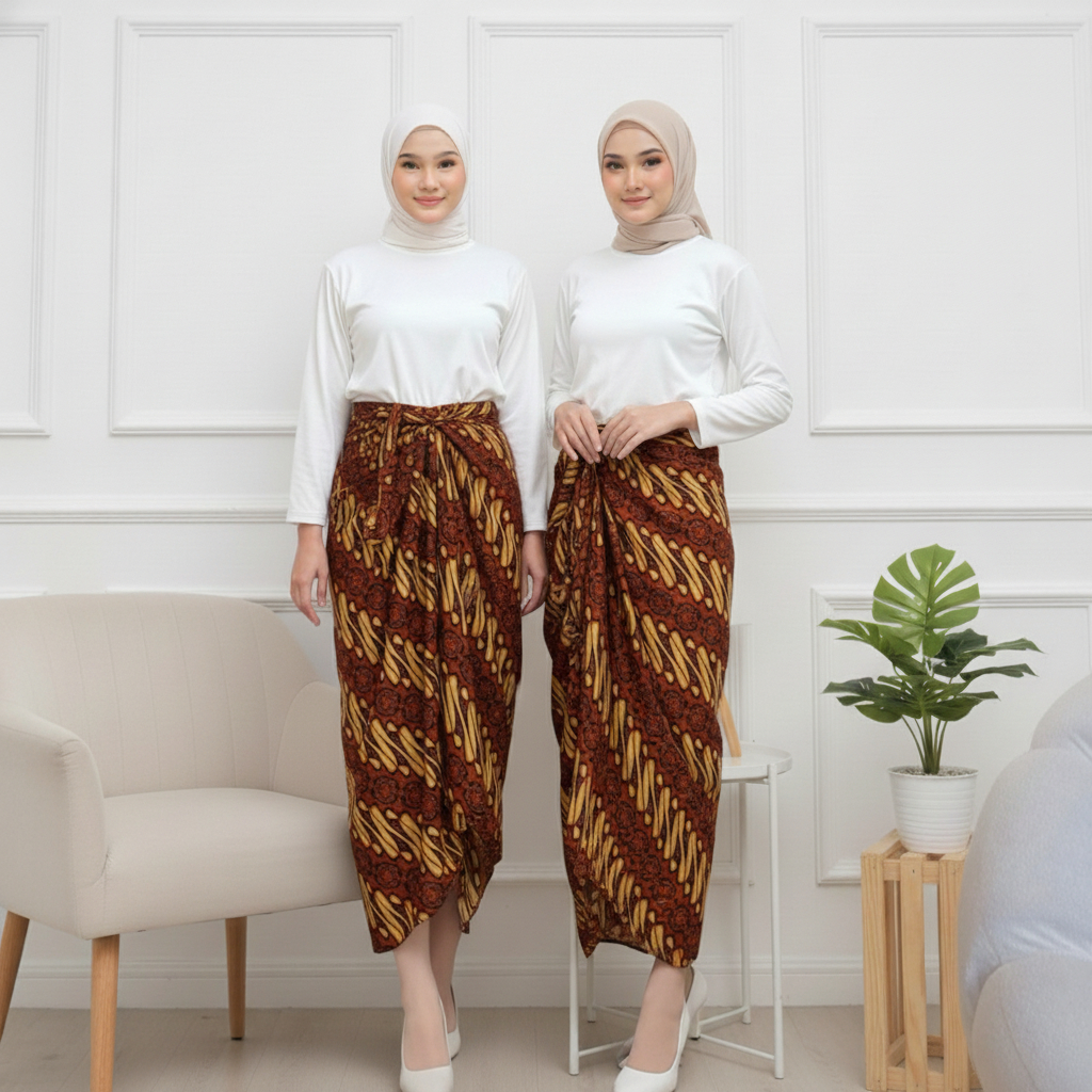 Delova Wardrobe - ROK LILIT SATIN BATIK Premium Modern Motif Jumputan Terbaru Bebagai Warna Terbaru Buat Kondagan Acara Formal Terlaris Kekinian Rok Lilit Wrap Skirt Batik Jumputan Harga Konveksi Rok Wisuda Jarik Lilit Batik Modern Bawahan Kebaya