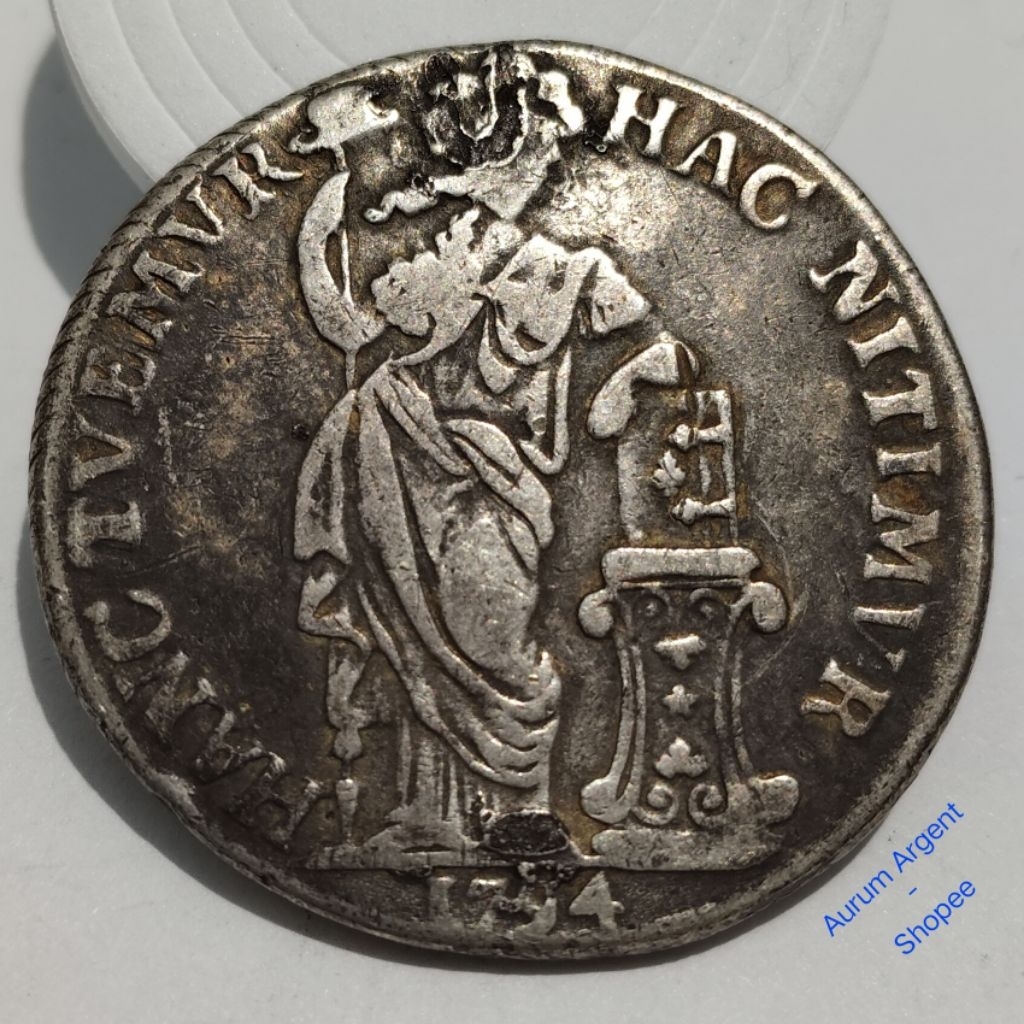 ZZ.21-- 1 PC KOIN PERAK KUNO ASLI 3 GULDEN WEST FRIESLAND TH 1794. -- SILVER COIN --