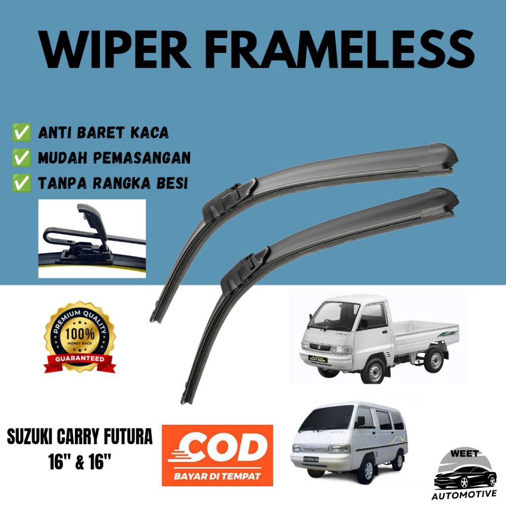 Wiper Frameless Full Karet Kaca Depan Mobil Suzuki Carry Futura Carry Pick Up