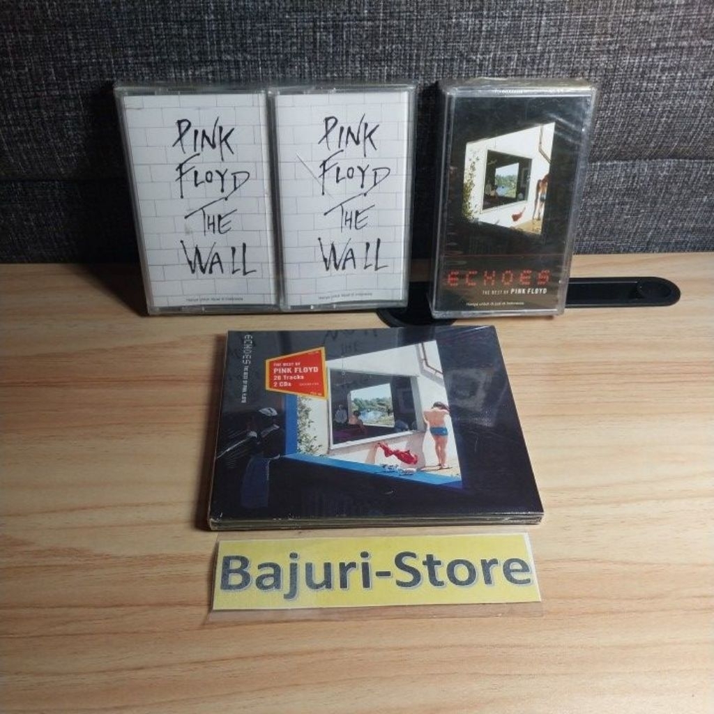 Kaset Pita "PINK FLYOD" + CD "PINK FLOYD"/Album "The Wall" + Album "The Best Of"/Original Cassette/S