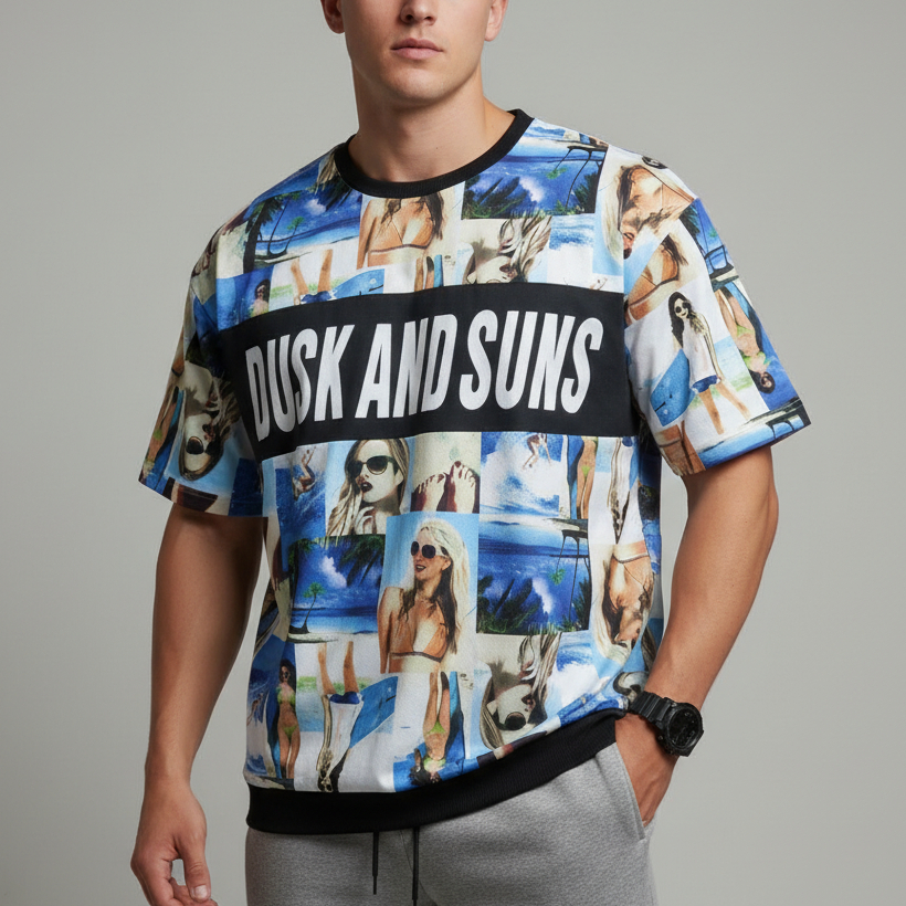 Kaos AOP Keren DEFECTIVE STRUCT Wanita Sexy Full Print Pantai Oversize Size XXL