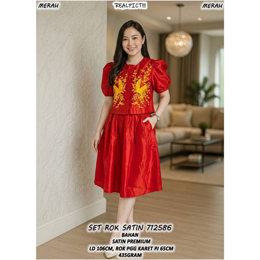 KC 71256 Setelan rok satin