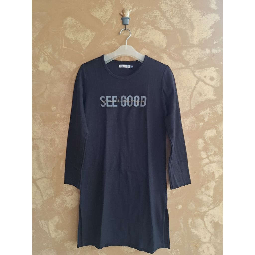 PRELOVED TUNIK KAOS FASHION BAJU ATASAN WANITA BABYTERY ADEM REMAJA DEWASA WARNA HITAM MURAH NYAMAN 