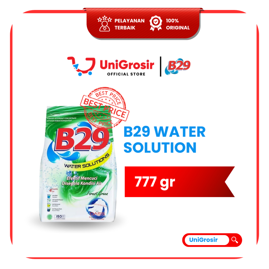 [UniGrosir] B29 DETERJEN B-29 SABUN BUBUK WATER SOLUTION GREEN POWDER DETERGEN ~ 777 gr