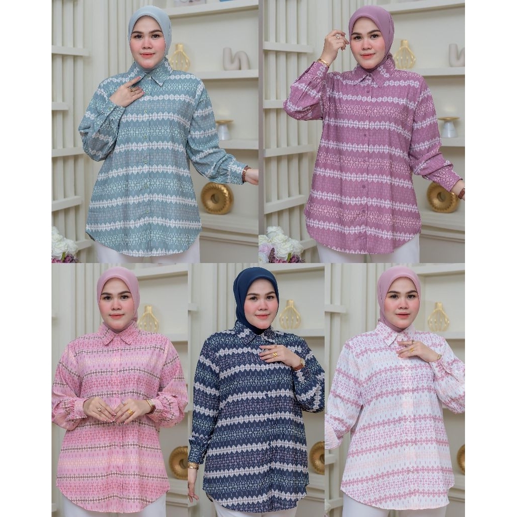 Blouse printing full/blouse printing premium/kemeja wanita terlaris