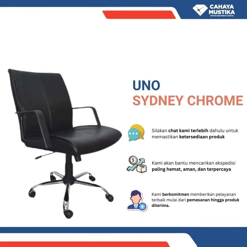 Kursi Kantor Direktur Putar/Kursi Direktur Mewah/Kursi Direktur Hidrolik Di Malang UNO Sydney Chrome