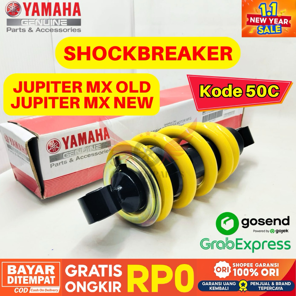 50C SHOCKBREAKER JUPITER MX 135 ORIGINAL YAMAHA GENUINE PARTS, SHOCKBREAKER JUIPTER MX KUNING, SHOCK