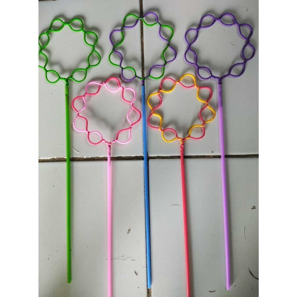 Stik Gagang Balon Gelembung Sabun Mainan Anak Bentuk 8 lubang