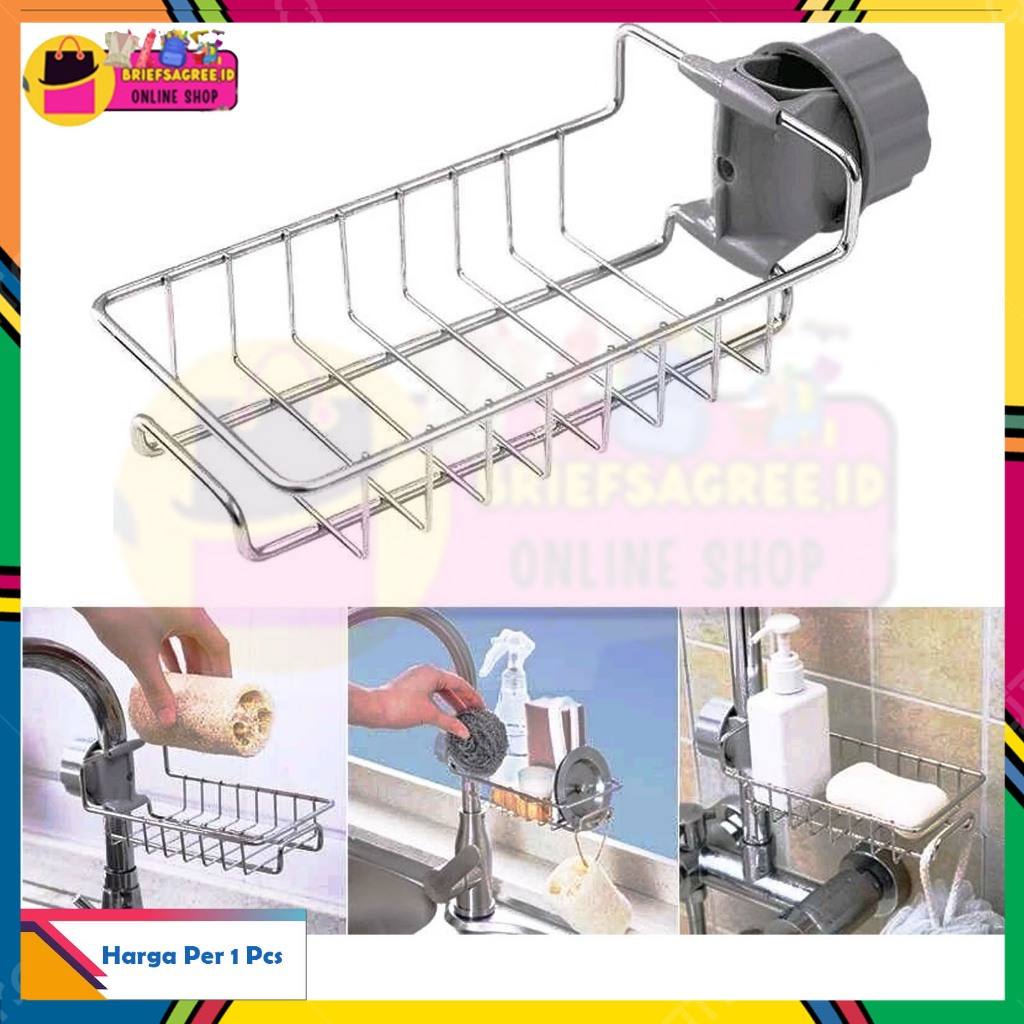 Rak Gantungan Spons Stainless / Tempat Spons Cuci Piring Gantung / Rak Gantung Stainless Steel