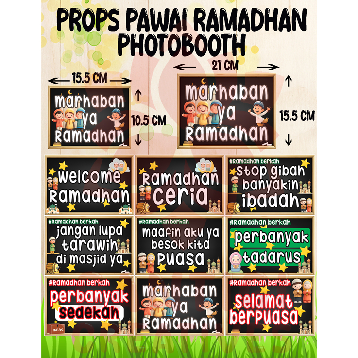 Ramadhan Photo Booth Props Anak Aksesoris Poster / Pawai Ramadhan