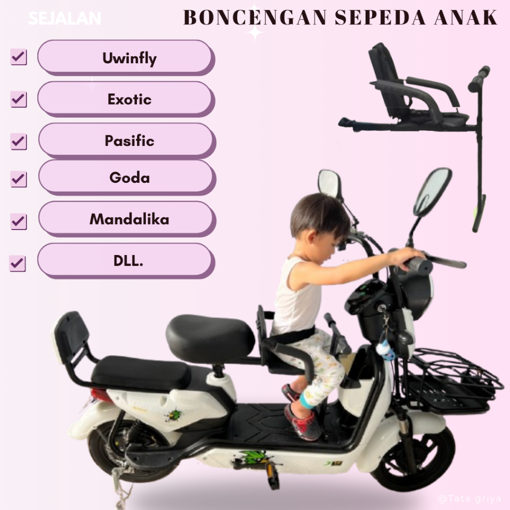 kursi boncengan anak sepeda listrik boncengan sepeda listrik anak depan boncengan sepeda listrik dew