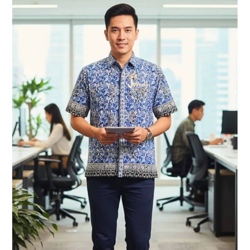 Batik Pria Lengan Pendek - Premium - Batik Tulis - Pakaian Kerja