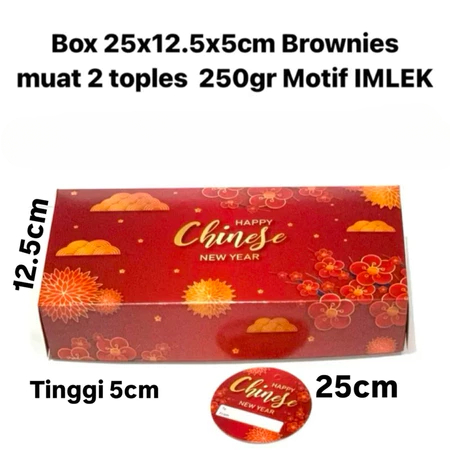 Box Brownies Kuker Motif Imlek Ukuran 25x12.5x5cm Dus Muat 2 Toples 250gr