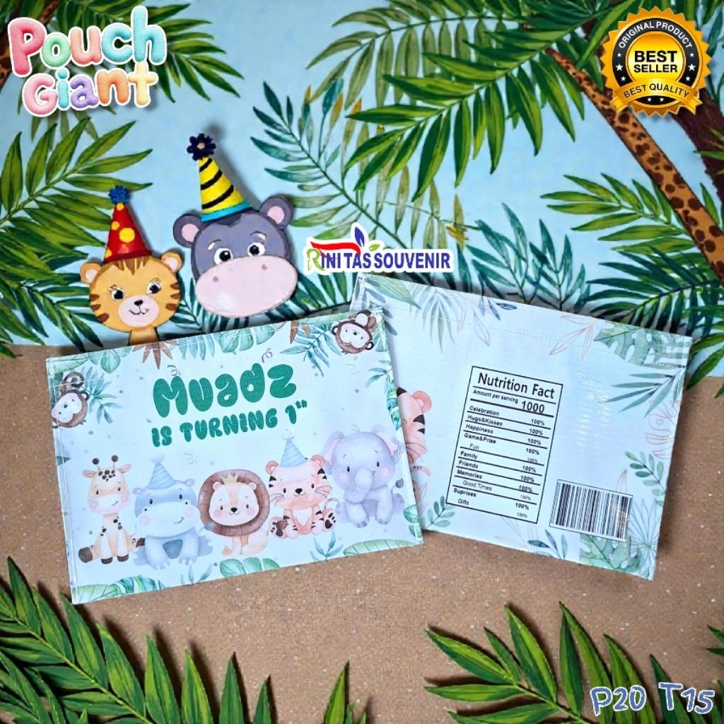 Pouch Snack Giant Pouch Snack Ulang Tahun Custom Pouch Snack Ultah 20*27