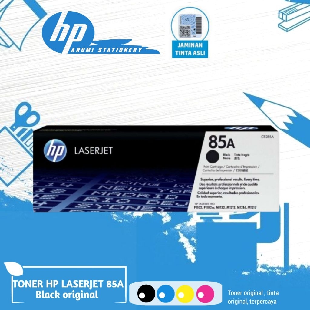 cartridge Laserjet 85A Original, Cartridge CE285A Asli, 85A Black Original LaserJet Toner.