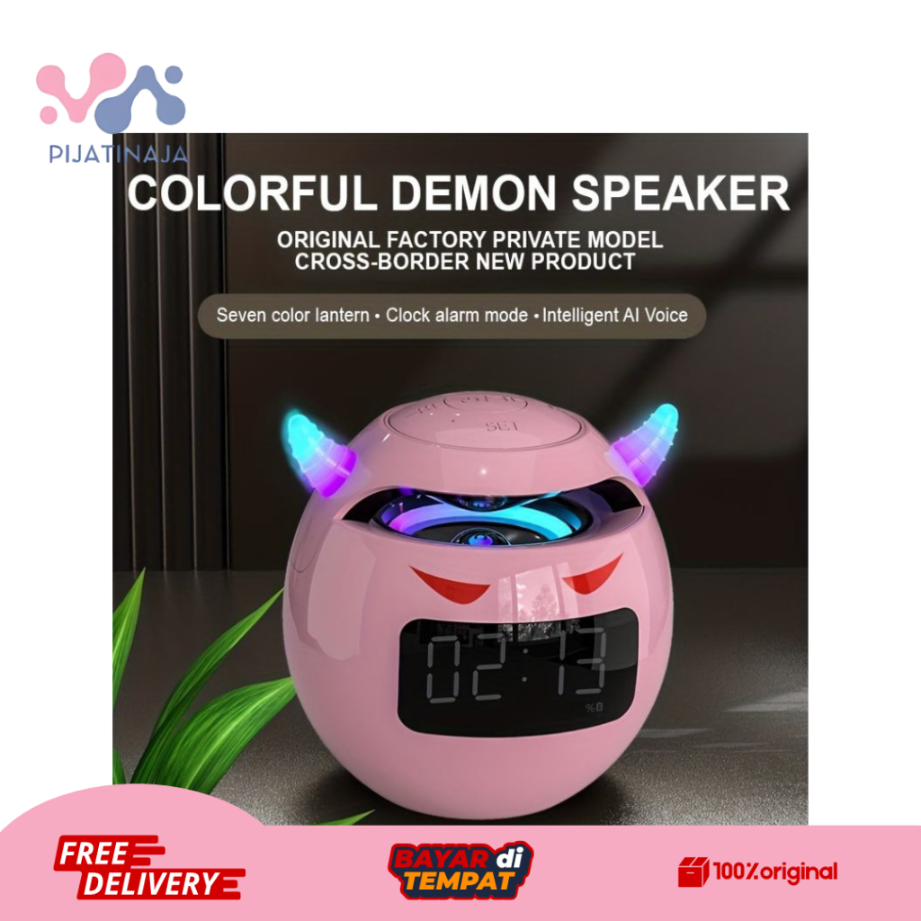 Speaker Bluetooth Alarm Jam Radio FM | Portable LED Display | Bass Super