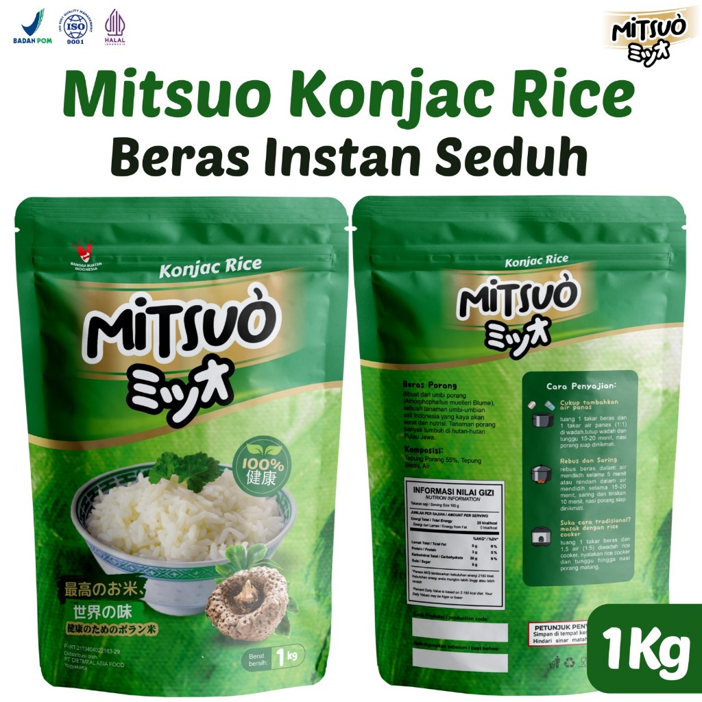 MITSUO PORANG 1 KG - Beras Porang Instan Seduh Kemasan 1 KG