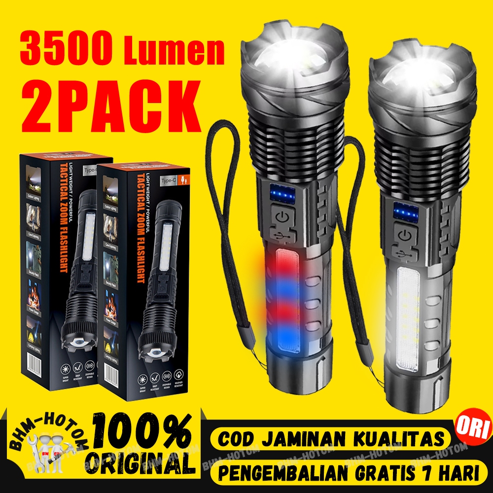 A76 Senter Super Terang  LED Senter SWAT TerbaikRechargeable Senter USB Isi Ulang Senter Berkemah Lu