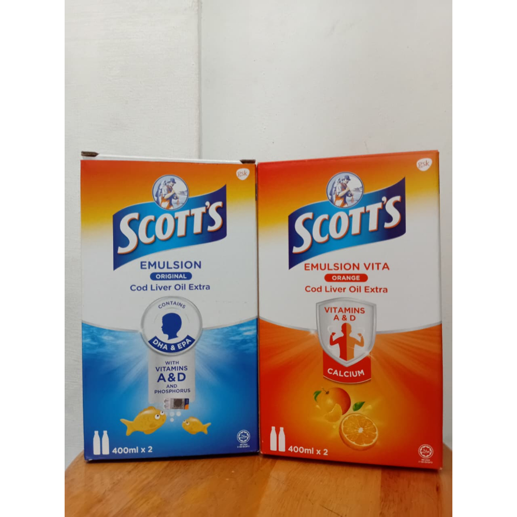 Scott emulsion / scott's emulsion malaysia original / orange 400 ml Besar PER BOTOL