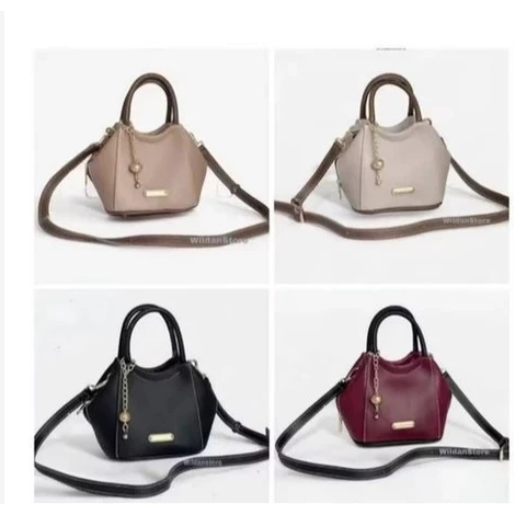 Tas Rhania Bags Kulit Sintetis Hitam & Putih