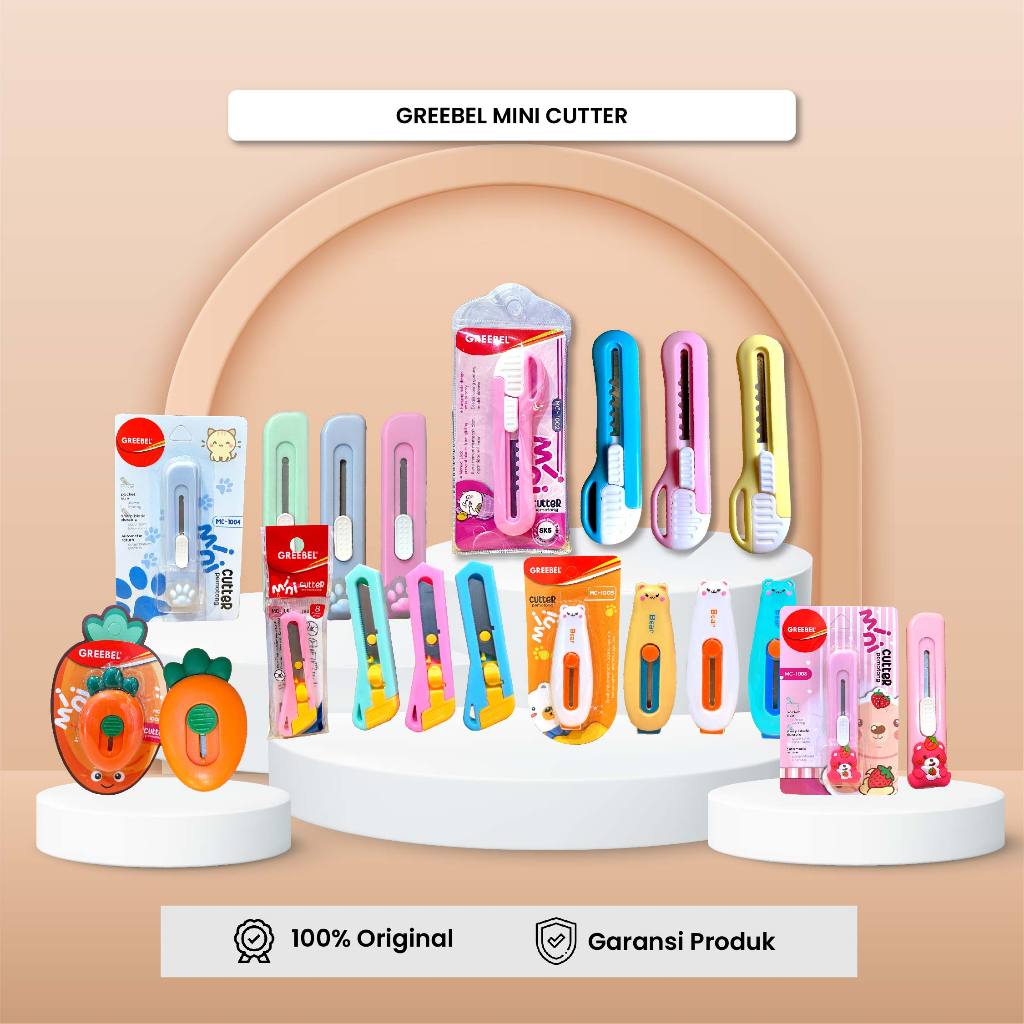 Greebel Kater Mini Cutter Karakter (1PCS) / Kater Unboxing Paket Lucu Cutter Karakter Cutter