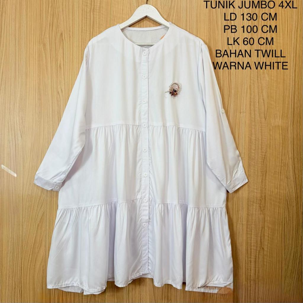 Tunik Jumbo Ld 130 Cm Model Susun Warna Polos Kekinian - Nayla Tunik
