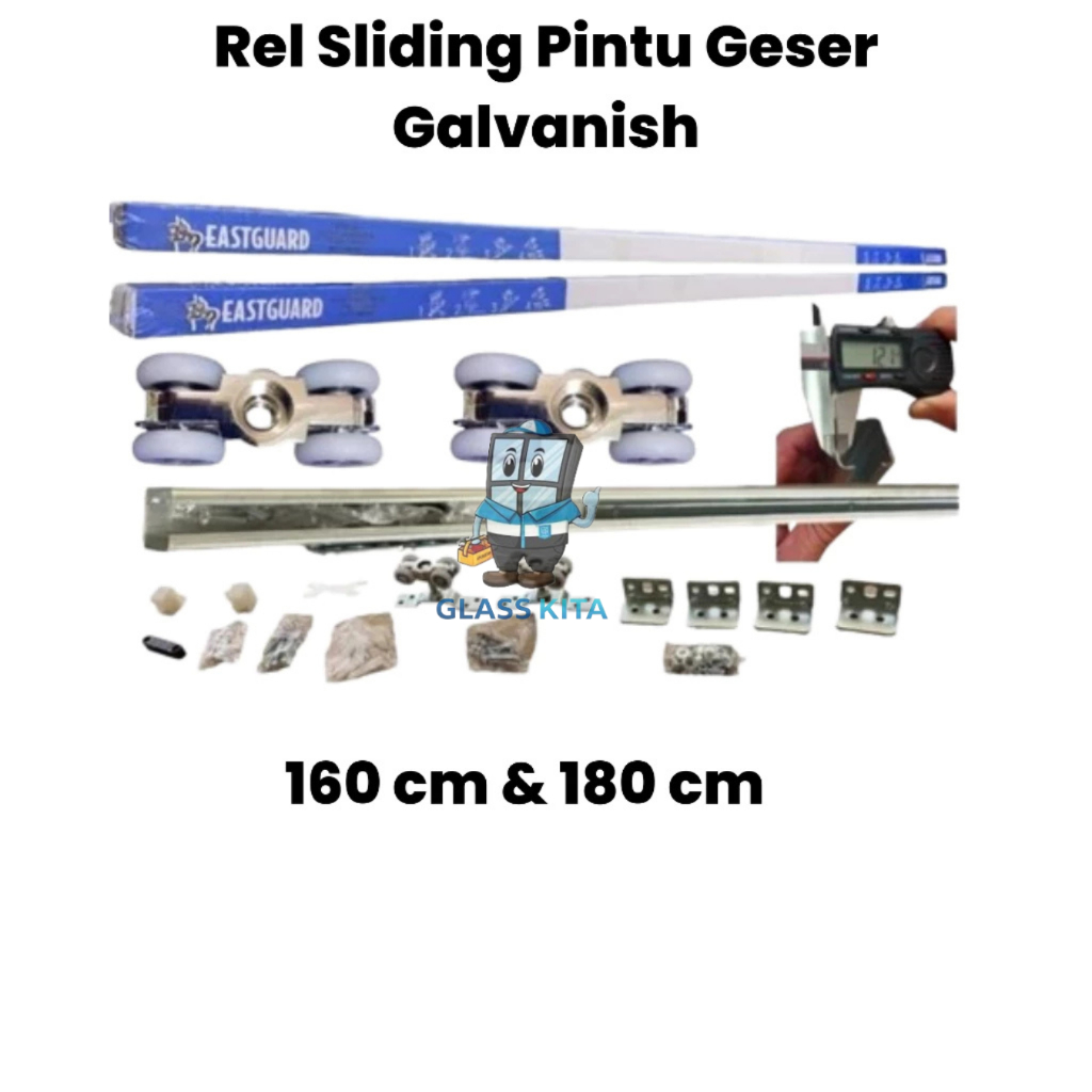 REL PINTU GESER (180CM) GALVANIS / REL PINTU SLIDING BESI