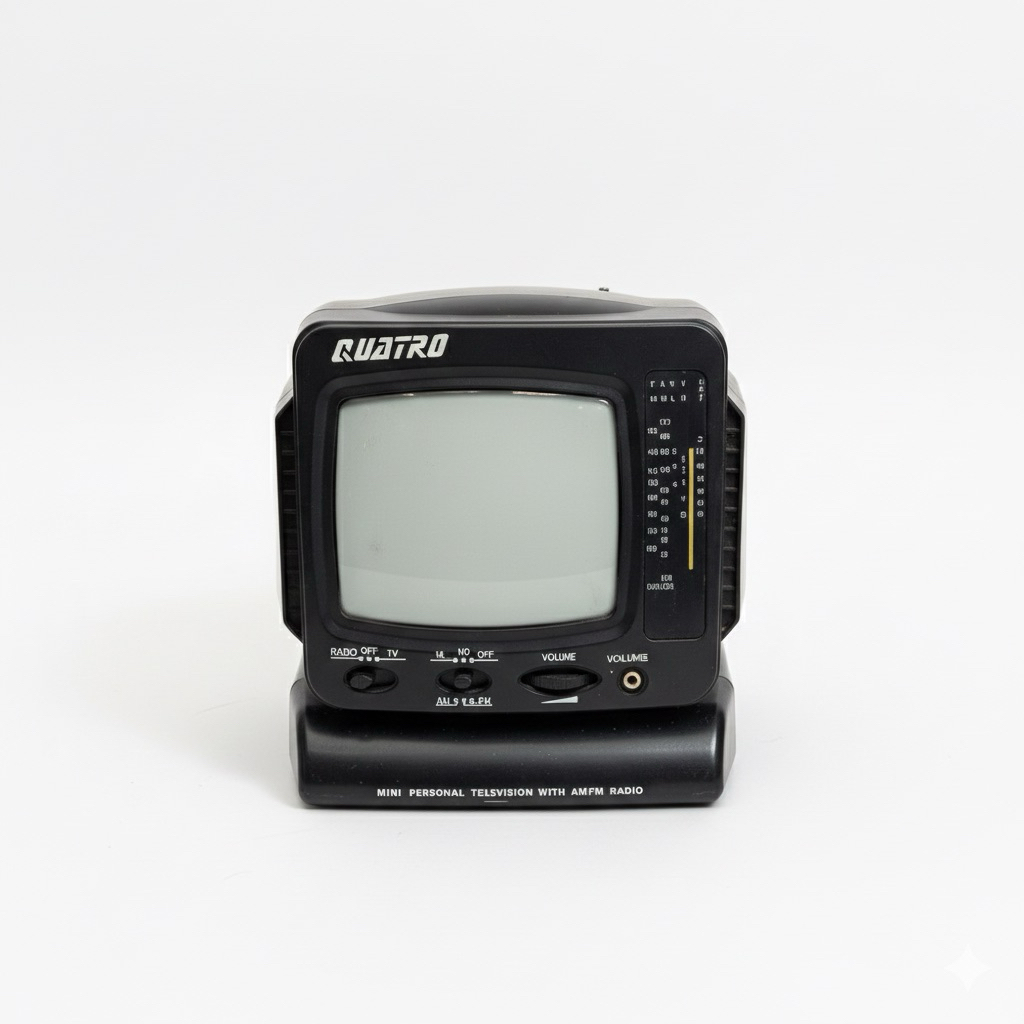 TV Mini QUATRO Vintage + Radio FM — Koleksi Retro