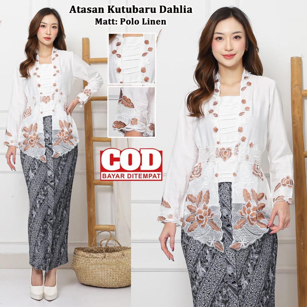 Terbaru Atasan Kebaya Encim Modern Lengan Panjang Kebaya Hijab Kutu Baru DAHLIA Kebaya Kartini