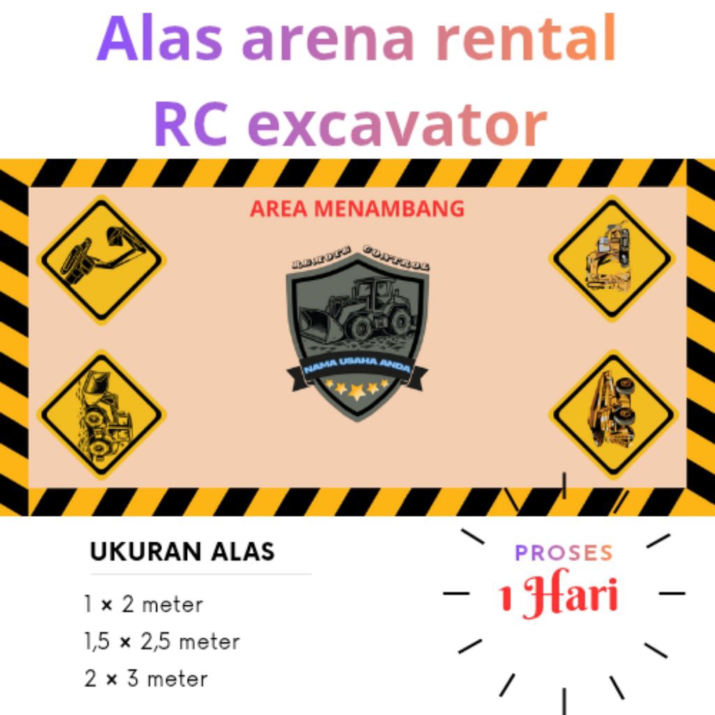 alas/arena/rc/excavator/100cm×200cm/1×2meter/rentalrc/viral