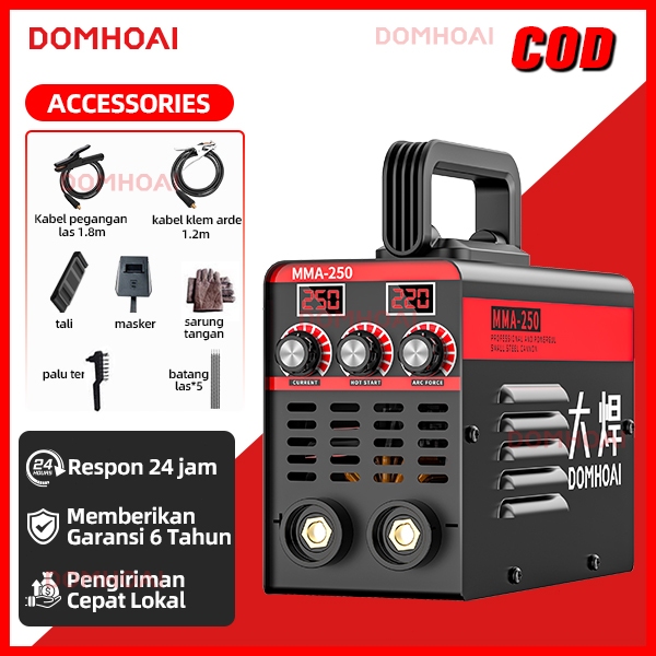 DOMHOAI Mesin Las Listrik 450 Watt MMA-250 Mesin Las Murah Mesin las inverter travo las alat las
