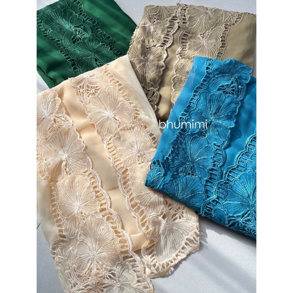 kain kebaya/kain sifon bordir satu baju