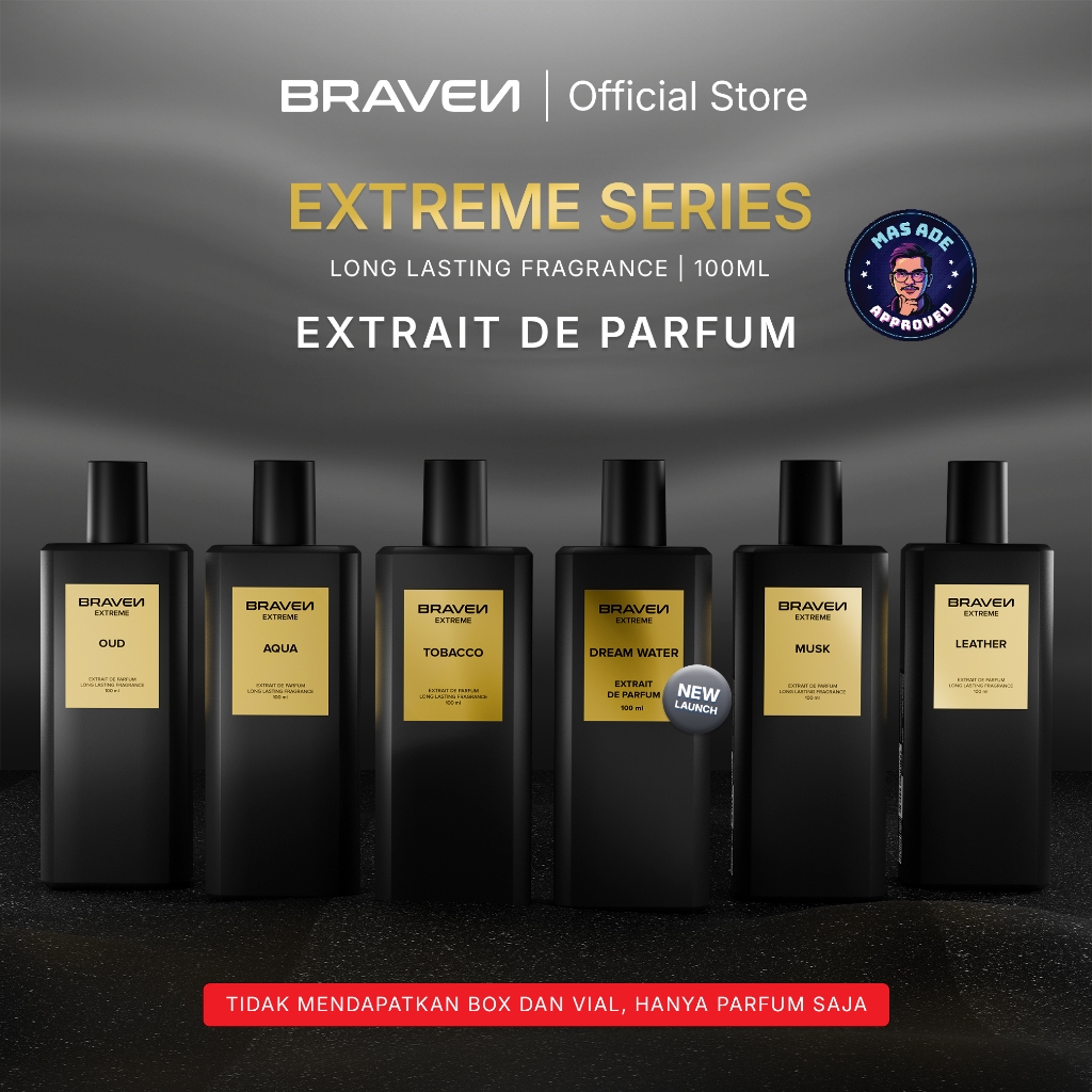 Braven Extreme Series Extrait De Parfum 100ML | Parfum Perfume Minyak Wangi Wanita Pria Tahan Lama -