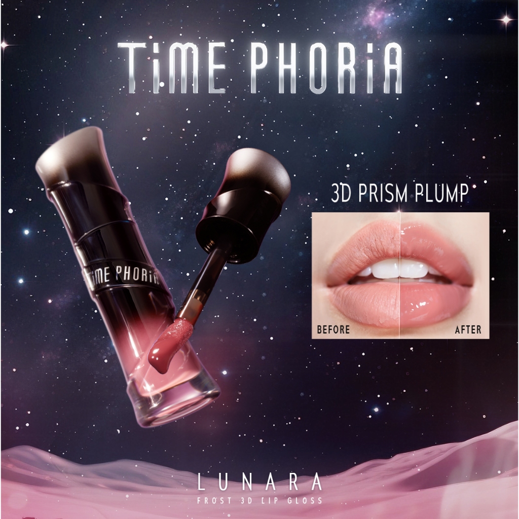 TIME PHORIA - Lunara Frost 3D Plump 24Hr Moisture Tinted Lip Balm Melembabkan & Mencerahkan Bibir Pe