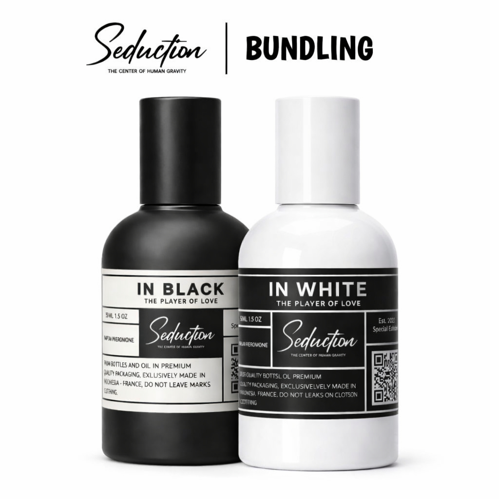 Paket Bundling Seduction In Black & In White 35 ml Phero 2500 MCG x 2 – Parfum Unisex Premium | Wang