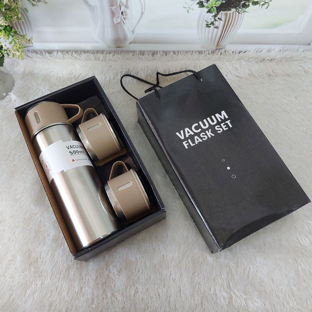 Termos Sultan Vacum Flask Tahan Panas dan Dingin, Set Hampers Botol Minum Cangkir
