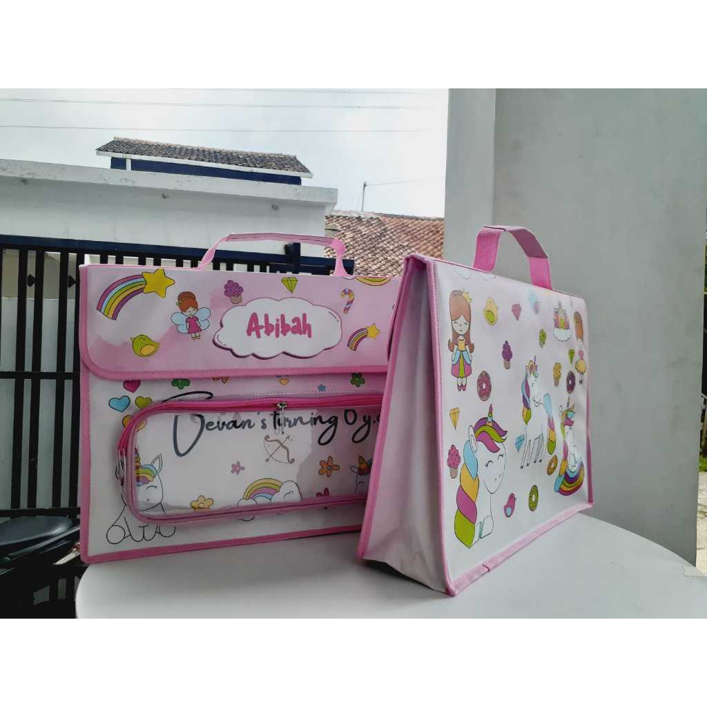 Miawmiaw_Id Souvenir Ulang Tahun Folder Bag Map Custom Nama Anak