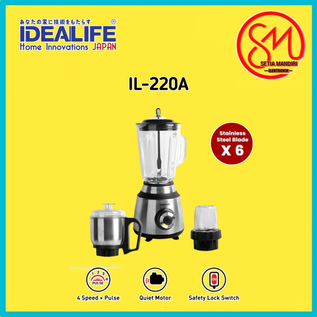 Blender Set 3 Tabung Idealife IL-220A / IL220A Blender Bahan Makanan