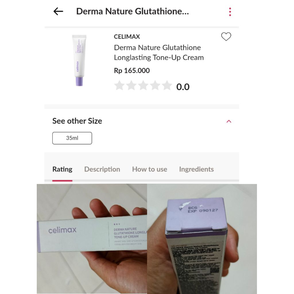 TONE UP CREAM-PRIMER- CELIMAX DERMA NATURE GLUTATHIONE TONE UP CREAM