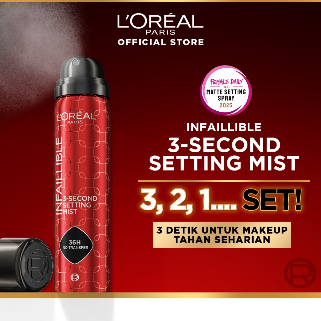 [BARU!] L'Oreal Paris Infaillible 3-Second Setting Mist Mengunci Makeup Dalam 3-Detik Selama 36 JAM 